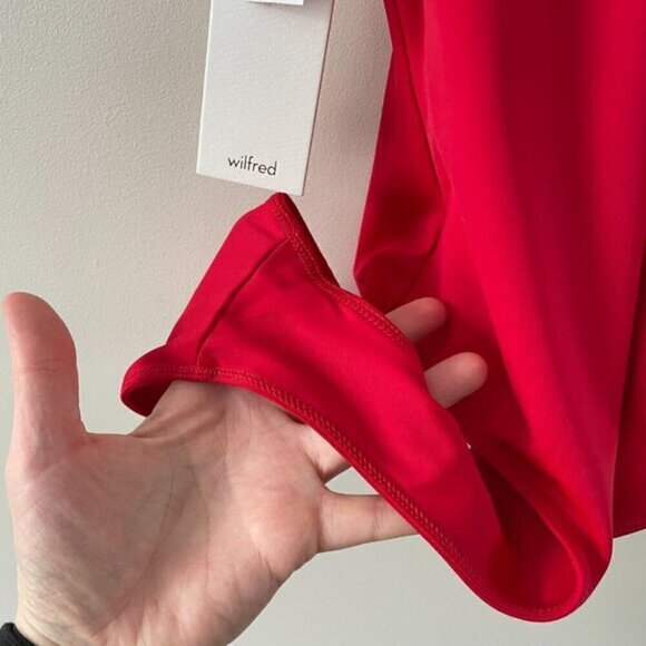 Wilfred Danette Summer Sleeveless Pull On Ruffles V-Neck Bodysuit Red 2XS NEW - Picture 7 of 7